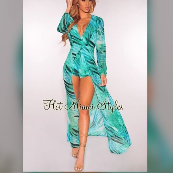 Chiffon Maxi Romper Dress - Picture 1 of 2
